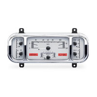 Dakota Digital Gauge Kit 1937-38 For Chevrolet Analog 12.2 in. x 4.5 in. Silver Background Alloy Style Face Red Display VHX-37C-S-R