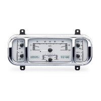 Dakota Digital Gauge Kit 1937-38 For Chevrolet Analog 12.2 in. x 4.5 in. Silver Background Alloy Style Face White Display VHX-37C-S-W