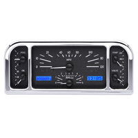 Dakota Digital Gauge Kit 1937- 38 For Ford Analog 11.00 in. x 4.65 in. Black Background Alloy Style Face Blue Display VHX-37F-K-B