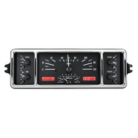 Dakota Digital Gauge Kit 1939 For Chevrolet Analog 12 in. x 4 in. Black Background Alloy Style Face Red Display VHX-39C-K-R