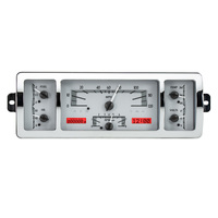 Dakota Digital Gauge Kit 1940- 46 For Chevrolet Pickup Analog 12.30 in. x 4.30 in. Silver Background Alloy Style Face Red Display VHX-40C-PU-S-R