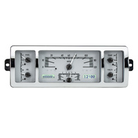 Dakota Digital Gauge Kit 1940- 46 For Chevrolet Pickup Analog 12.30 in. x 4.30 in. Silver Background Alloy Style Face White Display VHX-40C-PU-S-W