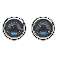 Dakota Digital Gauge Kit 1947- 53 For Chevrolet/ GMC Pickup Analog Carbon Fiber Background Alloy Style Face Blue Display VHX-47C-PU-C-B