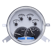 Dakota Digital Gauge Kit 1949- 50 For Chevrolet Analog Silver Background Alloy Style Face Blue Display VHX-49C-S-B