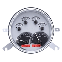 Dakota Digital Gauge Kit 1949- 50 For Chevrolet Analog Silver Background Alloy Style Face Red Display VHX-49C-S-R