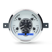 Dakota Digital Gauge Kit 1949- 50 For Ford Analog Silver Background Alloy Style Face Blue Display VHX-49F-S-B