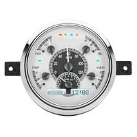 Dakota Digital Gauge Kit 1949- 50 For Ford Analog Silver Background Alloy Style Face White Display VHX-49F-S-W