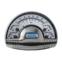 Dakota Digital Gauge Kit 1949- 50 Oldsmobile Analog Silver Background Alloy Style Face Blue Display VHX-49O-S-B