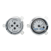 Dakota Digital Gauge Kit 1951- 52 For Chevrolet Analog Silver Background Alloy Style Face White Display VHX-51C-S-W