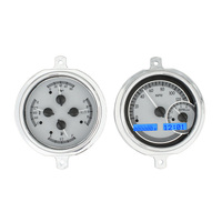 Dakota Digital Gauge Kit 1951- 52 For Ford Pickup Analog Silver Background Alloy Style Face Blue Display VHX-51F-PU-S-B