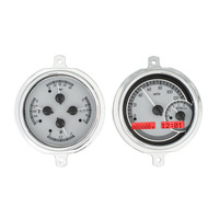 Dakota Digital Gauge Kit 1951- 52 For Ford Pickup Analog Silver Background Alloy Style Face Red Display VHX-51F-PU-S-R