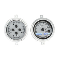 Dakota Digital Gauge Kit 1951- 52 For Ford Pickup Analog Silver Background Alloy Style Face White Display VHX-51F-PU-S-W