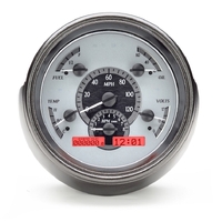 Dakota Digital Gauge Kit 1951 For Ford Analog Silver Background Alloy Style Face Red Display VHX-51F-S-R