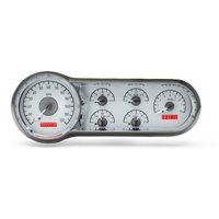 Dakota Digital Gauge Kit 1953- 54 For Chevrolet Analog Silver Background Alloy Style Face Red Display VHX-53C-S-R