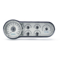 Dakota Digital Gauge Kit 1953- 54 For Chevrolet Analog Silver Background Alloy Style Face White Display VHX-53C-S-W