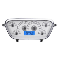 Dakota Digital Gauge Kit 1953- 55 For Ford Pickup Analog Silver Background Alloy Style Face Blue Display VHX-53F-PU-S-B