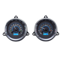 Dakota Digital Gauge Kit 1960 For Chevrolet Pickup Analog Carbon Fiber Background Alloy Style Face Blue Display VHX-54C-PU-C-B