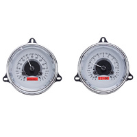 Dakota Digital Gauge Kit 1958 For Chevrolet Pickup Analog Silver Background Alloy Style Face Red Display VHX-54C-PU-S-R