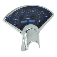 Dakota Digital Gauge Kit 1955- 56 For Chevrolet Analog Carbon Fiber Background Alloy Style Face Blue Display VHX-55C-C-B