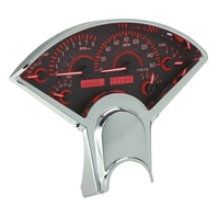 Dakota Digital Gauge Kit 1955- 56 For Chevrolet Analog Carbon Fiber Background Alloy Style Face Red Display VHX-55C-C-R