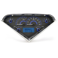 Dakota Digital Gauge Kit 1955- 59 For Chevrolet Pickup Analog Carbon Fiber Background Alloy Style Face Blue Display VHX-55C-PU-C-B