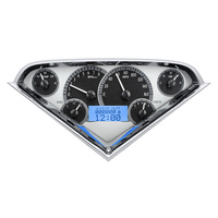 Dakota Digital Gauge Kit 1955- 59 For Chevrolet Pickup Analog Silver Background Alloy Style Face Blue Display VHX-55C-PU-S-B