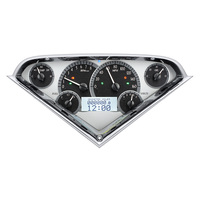 Dakota Digital Gauge Kit 1955- 59 For Chevrolet Pickup Analog Silver Background Alloy Style Face White Display VHX-55C-PU-S-W