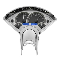 Dakota Digital Gauge Kit 1955- 56 For Chevrolet Analog Silver Background Alloy Style Face Blue Display VHX-55C-S-B