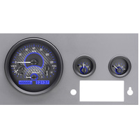 Dakota Digital Gauge Kit 1955- 86 For Jeep CJ Analog Carbon Fiber Background Alloy Style Face Blue Display VHX-55J-C-B