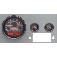 Dakota Digital Gauge Kit 1955- 86 For Jeep CJ Analog Carbon Fiber Background Alloy Style Face Red Display VHX-55J-C-R