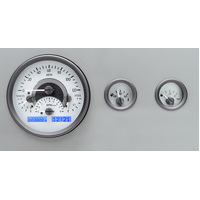 Dakota Digital Gauge Kit 1955- 86 For Jeep CJ Analog Silver Background Alloy Style Face Blue Display VHX-55J-S-B