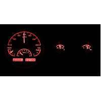 Dakota Digital Gauge Kit 1955- 86 For Jeep CJ Analog Silver Background Alloy Style Face Red Display VHX-55J-S-R