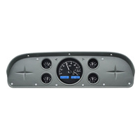 Dakota Digital Gauge Kit 1957- 60 For Ford Pickup & 1961- 67 Econoline Van Analog Black Background Alloy Style Face Blue Display VHX-57F-PU-K-B