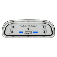 Dakota Digital Gauge Kit 1960- 63 For Ford Falcon and Ranchero Analog Silver Background Alloy Style Face Blue Display VHX-60F-FAL-S-B