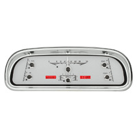 Dakota Digital Gauge Kit 1960- 63 For Ford Falcon and Ranchero Analog Silver Background Alloy Style Face Red Display VHX-60F-FAL-S-R