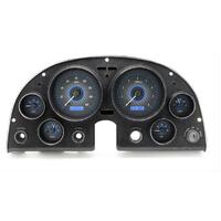 Dakota Digital Gauge Kit 1963- 67 For Chevrolet Corvette Analog Carbon Fiber Background Alloy Style Face Blue Display VHX-63C-VET-C-B