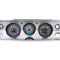 Dakota Digital Gauge Kit 1964- 65 For Chevrolet For Chevelle/ El Camino Analog Carbon Fiber Background Alloy Style Face Blue Display VHX-64C-CVL-C-B