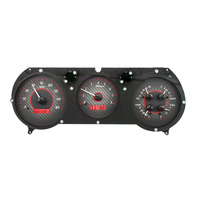 Dakota Digital Gauge Kit 1964- 65 For Chevrolet For Chevelle/ El Camino Analog Carbon Fiber Background Alloy Style Face Red Display VHX-64C-CVL-C-R