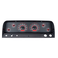 Dakota Digital Gauge Kit 1964- 66 For Chevrolet Pickup Analog Carbon Fiber Background Alloy Style Face Red Display VHX-64C-PU-C-R