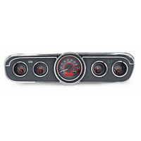 Dakota Digital Gauge Kit 1965- 66 For Ford For Mustang Analog Carbon Fiber Background Alloy Style Face Red Display VHX-65F-MUS-C-R