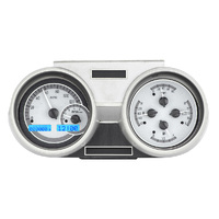 Dakota Digital Gauge Kit 1966- 67 Oldsmobile Cutlass Analog Silver Background Alloy Style Face Blue Display VHX-66O-CUT-S-B