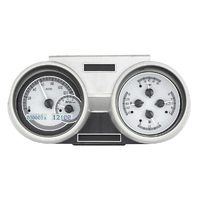 Dakota Digital Gauge Kit 1966- 67 Oldsmobile Cutlass Analog Silver Background Alloy Style Face White Display VHX-66O-CUT-S-W