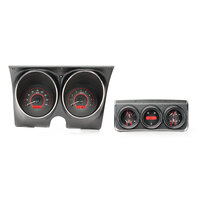 Dakota Digital Gauge Kit 1974 For Camaro with Console gauges Analog Carbon Fiber Background Alloy Style Face Red Display VHX-67C-CAC-C-R