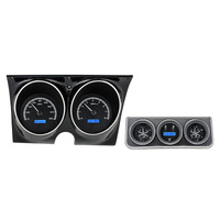 Dakota Digital Gauge Kit 1967 For Camaro with Console gauges Analog Black Background Alloy Style Face Blue Display VHX-67C-CAC-K-B