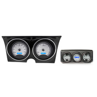 Dakota Digital Gauge Kit 1970 For Camaro with Console gauges Analog Silver Background Alloy Style Face Blue Display VHX-67C-CAC-S-B