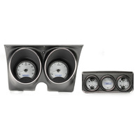 Dakota Digital Gauge Kit 1972 For Camaro with Console gauges Analog Silver Background Alloy Style Face White Display VHX-67C-CAC-S-W