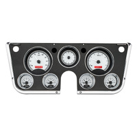 Dakota Digital Gauge Kit 1967- 72 For Chevrolet/ GMC Analog Silver Background Alloy Style Face Red Display VHX-67C-PA-S-R