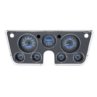 Dakota Digital Gauge Kit 1967- 72 For Chevrolet/ GMC Digital Carbon Fiber Background Alloy Style Face Blue Display VHX-67C-PU-C-B