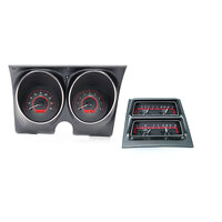 Dakota Digital Gauge Kit 1968 For Camaro with Console Analog Carbon Fiber Background Alloy Style Face Red Display VHX-68C-CAC-C-R