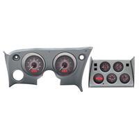 Dakota Digital Gauge Kit 1968- 77 For Chevrolet Corvette Digital Carbon Fiber Background Alloy Style Face Red Display VHX-68C-VET-C-R